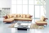 New 3pc Contemporary Fabric Sectional Sofa #AM-L52-A-IVORY