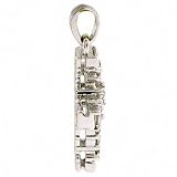 14K White Gold Diamond Cross Pendant Necklace 0.30ct