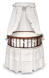 Cherry Elegance Round Bassinet w/White Eyelet Bedding