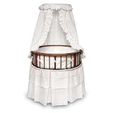 Cherry Elegance Round Bassinet w White Eyelet... by CutieBeauty