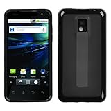 Transparent Smoke/Solid Black Gummy Cover for LG P999 (G2X)