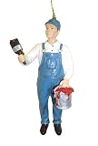 4 Painter Man With Red Paint Bucket Christmas Ornament