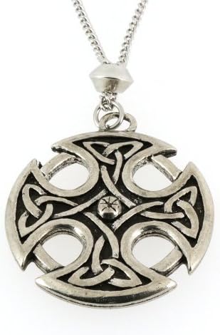Handmade Courtney Davis Viking Celtic Triquetra Nevern Cross Chain Pewter Pendant Necklace