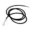 New BLACK Leather Cord Chain (16", 18", 20", 22", 24") Sterling Silver Necklace