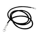 New BLACK Leather Cord Chain (16", 18", 20", 24") Sterling Silver Necklace