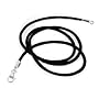 New BLACK Leather Cord Chain (16", 18", 20", 22", 24") Sterling Silver Necklace