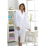 Luxury Hotel / Spa Collection - Exquisite Elegance - White Terry Bathrobe, 100% Genuine Turkish Cotton, size S / M