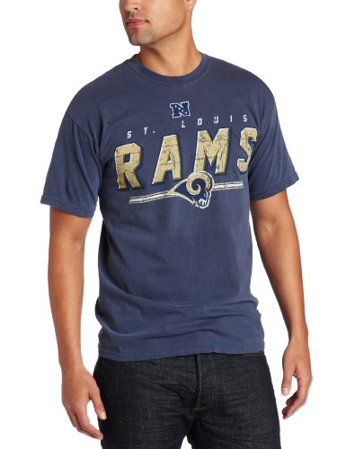 NFL Men's St. Louis Rams Vintage Roster II Short Sleeve Pigment Dye Tee (Pigment Denim, X-Large)
