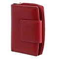 Monte Lovis Damen XL Geldbörse Echt Leder Weich Brieftasche in verschiedenen Farben und Muster (14009A-L-Rot)