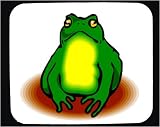 Decorated Mouse Pad with frog, green, sitting, yellow, amphibian
