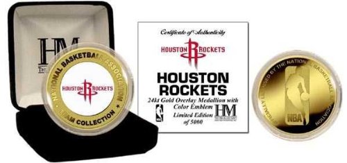 Highland Mint Houston Rockets 24Kt Gold And Color Team Mint Coin
