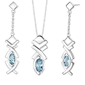 Thrillingly Modish 2.75 carats Marquise Shape Swiss Blue Topaz Pendant... by Peora