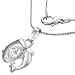 The Stainless Steel Jewellery Shop - Fashion Twin Dolphin Love Charm Necklace with Cubic Zirconia with Chain
