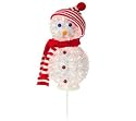 13" Lighted Double Sphere Snowman with Twinkle Function Dial by GKI