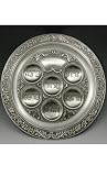 Round Pewter Seder Plate