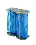 Hailo 0924-110 ProfiLine WS 120 Duo Abfall-Sammel-System 2 x 120 Liter mit Gummif&uuml;&szlig;en