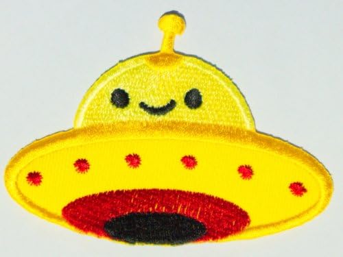 Yellow Ufo Iron On Applique Patch For Kids Baby - High Quality