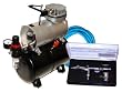 MAS SB82 Dual Action Sidebowl Airbush with Tank Compressor and Hose