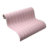 Rasch Tapete 155839 Papiertapete Streifen rosa f&uuml;r Kinder