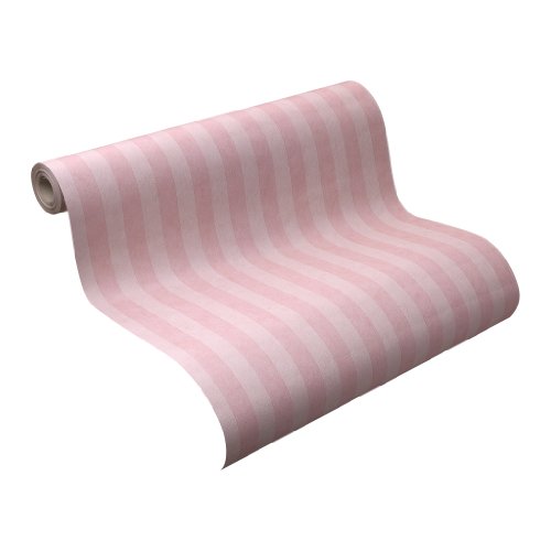 Rasch Tapete 155839 Papiertapete Streifen rosa f&uuml;r Kinder