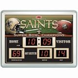 New Orleans Saints Clock - 14"x19" Scoreboard