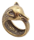 ZAD Unique Wrap Around Burnished Gold Fox Fashion Ring - You Choose Size