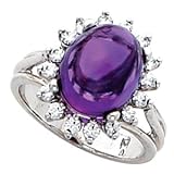 Platinum Cabochon Amethyst and Diamond Ring -- OTHER GEMS AVAILABLE