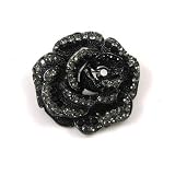 Swarovski Crystal Small Black Diamond Rose Brooch/Pendant