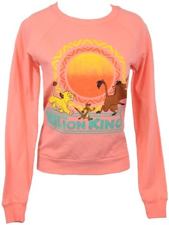 The Lion King Girls Juniors Light Sweatshirt - Simba Pumba Timon Sunset (Extra Large) Orange