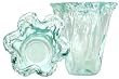 Spanish Recycled Textured Glass Flower Vase 6 1/2"Dx7 1/2"H