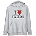 Hoodie Mens Heather Gray "I love Filipino " Languages XXX-Large