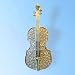 Violin Pin White Swarovski Crystals (Diamond Look) Cello Musical Jewelry Musi...