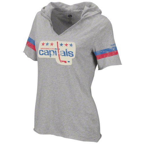 NHL Women's Washington Capitals Classics Hooded Tee (Grey, Medium)