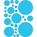 Instant Murals 25 Polka Dot Wall Transfer Stickers - Bright Blue