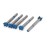 uxcell 蝶番ボーリングビット ヒンジドリル グレイ ブルー 炭化チップ 5個