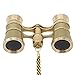 OPO Opera Theater Horse Racing Glasses Binocular Telescope Chain Necklace (Gold with Gold Trim) 3X25