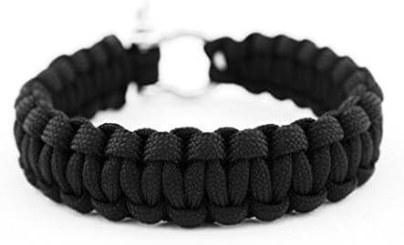 Military Survival Paracord Bracelet (9", Black)