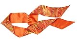 L. Erickson USA Elastic Loop Headband - Bucol Sugar Orange 100% Silk Print