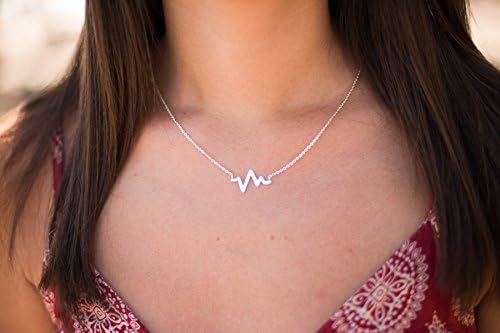 Heart beat necklace ekg necklace Electrocardiogram Rhythm Gift for Doctor Nurse Firefighter Paramedic EMT Medical Gift