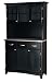 Large Server Buffet with Stainless Steel Top and Two Door Hutch