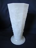 Vintage Milk Glass " Grape " Pattern Indiana Glass Vase 9 1/2" x 4 1/4"