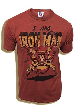 Click to buy Junk Food I am Iron Man Crimson Red Adult T-shirt Teefrom Amazon!