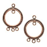41DA3Hfg0AL. SL160  Copper Rope Edge Hoop Chandelier Earring Parts 4 Rings, 28mm (1 Pair)