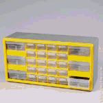 Akro-Mils 10726 26-Drawer Plastic Parts Storage Hardware and Craft Cabinet, 20-Inch by 10-1/4-Inch by 6-3/8-Inch, Yellow/Grey