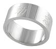 Stainless Steel Engraved Chinese Character High Polish Flat Band