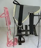 Pony Size Herculon Pink & Teal Bareback Saddle Set