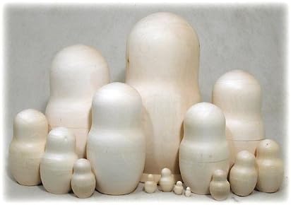 Blank Unpainted Nesting Doll 15pc./12"
