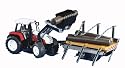 Bruder 02088 Steyr CVT 170 with Frontloader and Timber Trailer