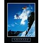 Courage Snowboard in Flight Motivational Poster Inspirational Art Print Cliff Jump