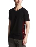 (ビジオネ)VISIONE 脇箔フ゜リント TEE 122355 97 BLACK:RED 3